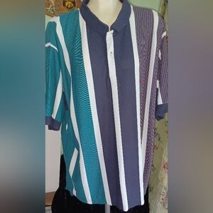 Striped polo shirt men's 3x
